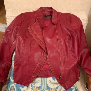 Burgundy leather jacket